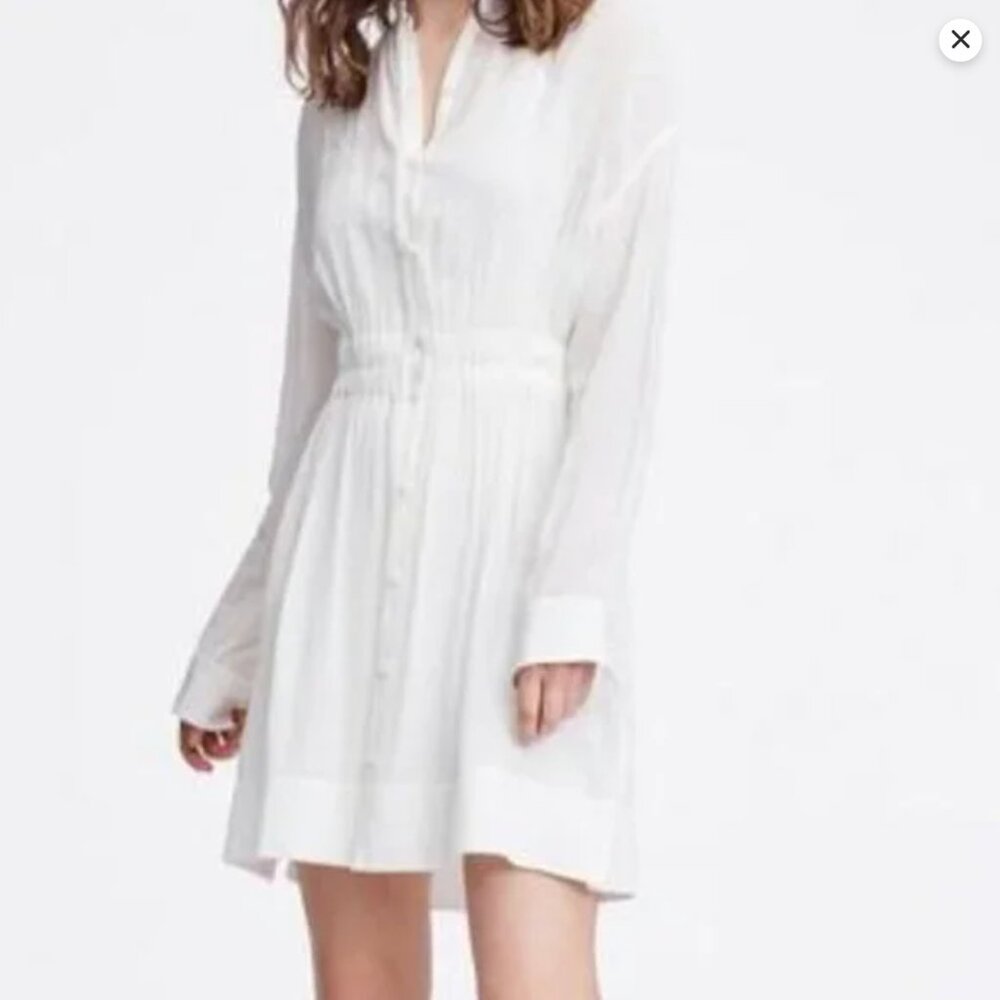 RAG & BONE White Button Down Mini Dress Elish size Medium